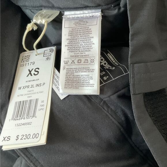 NWT Adidas Terrex Xperior 2L Insulated Black Snow Pants Women's Size XS (IB1179) - Picture 12 of 12